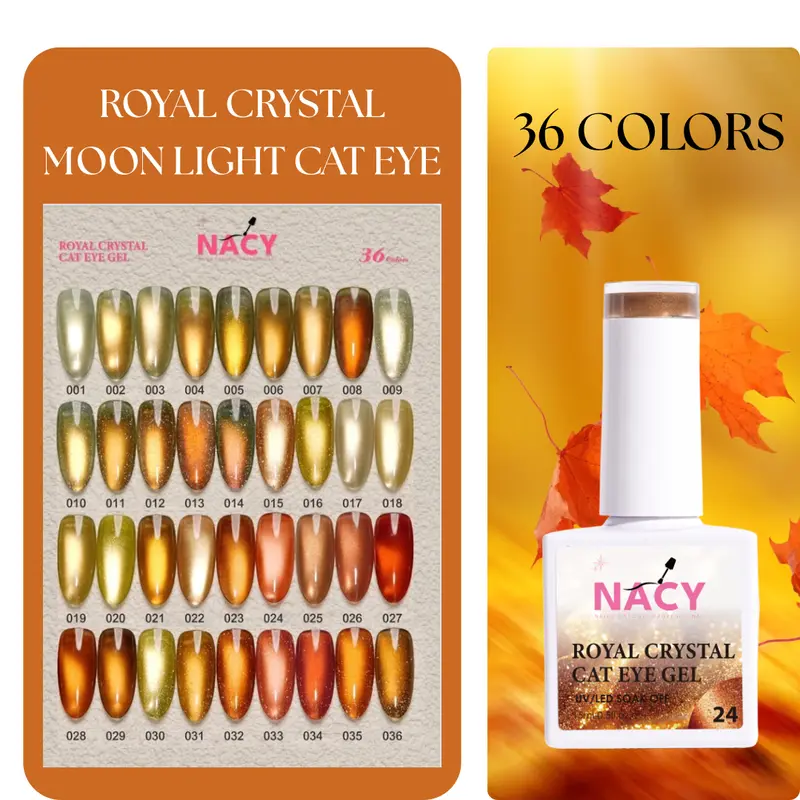 Nacy Royal Fall Crystal Moonlight Cat Eye Gel Duo Set – 36 Matching Color Pairs 1