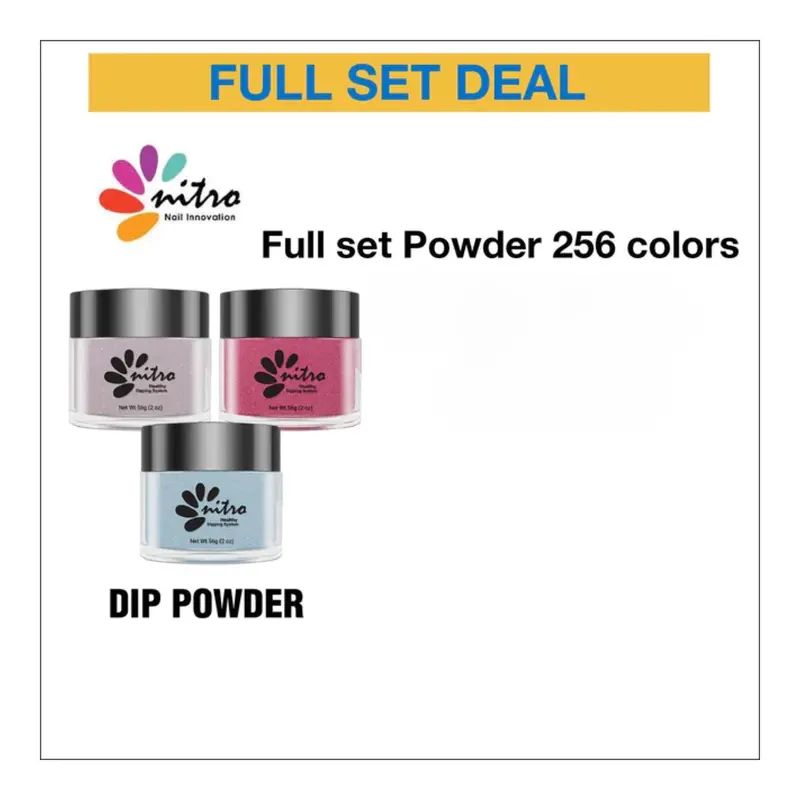 Nitro Dip Powder Master Set – 256 Versatile Nail Colors For Custom Blending & Layering 1