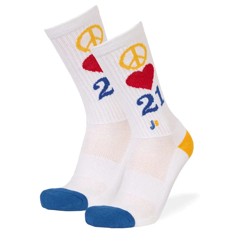 Peace, Love, And Trisomy 21 Socks 1