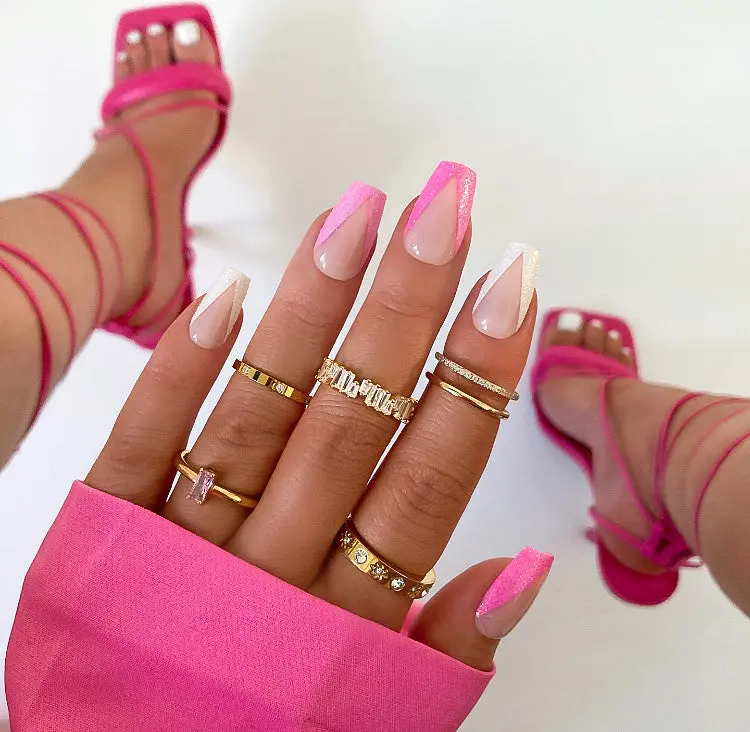 Pink Gradient Nail Polish Collection 1