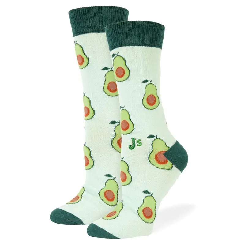 Playful Avocado-Themed Crew Socks 1