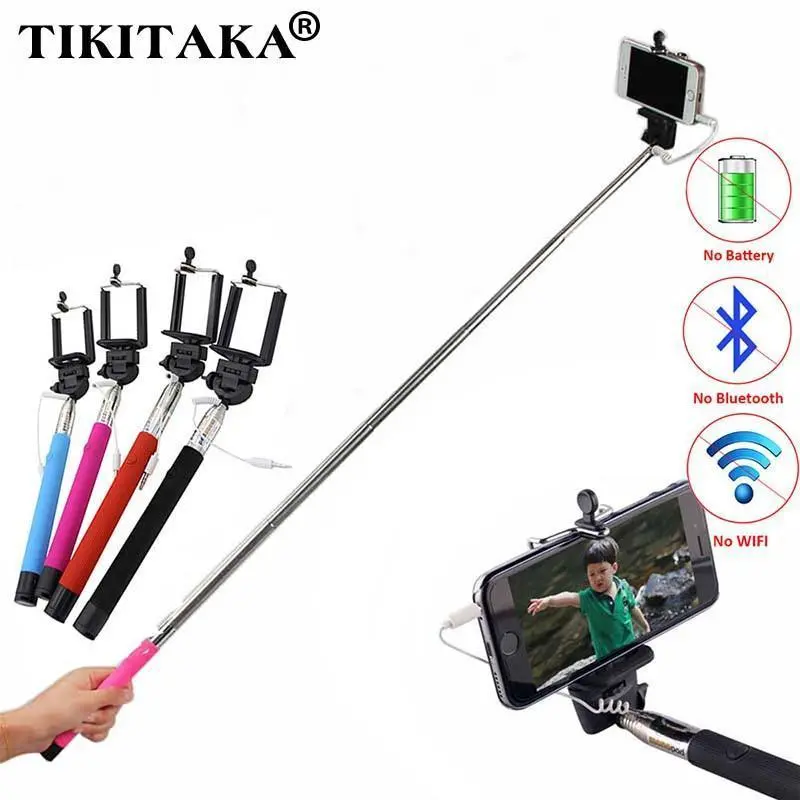 Portable Wired Selfie Stick – 22–100Cm Extendable Monopod For Iphone, Samsung & Android 1