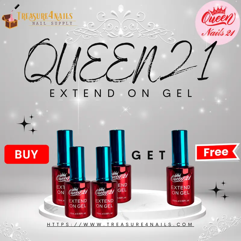 Queen21 Extend-On Gel – Flexible Overlay Builder, 15Ml (0.5Oz); Promo: Buy 4, Receive 1 Free 1