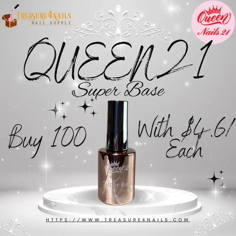 Queen21 Super Base Gel – 0.5 Oz (Bulk Pack: 100 Bottles At $4.60 Each) 1