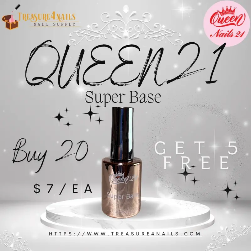 Queen21 Super Base Gel – 0.5 Oz (Buy 20, Get 5 Complimentary Bottles) 1