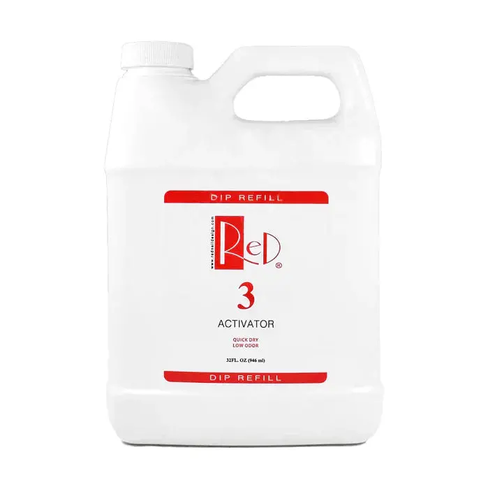 Red Nail Design Dip Activator Liquid #3 – 32 Oz Refill Bottle 1