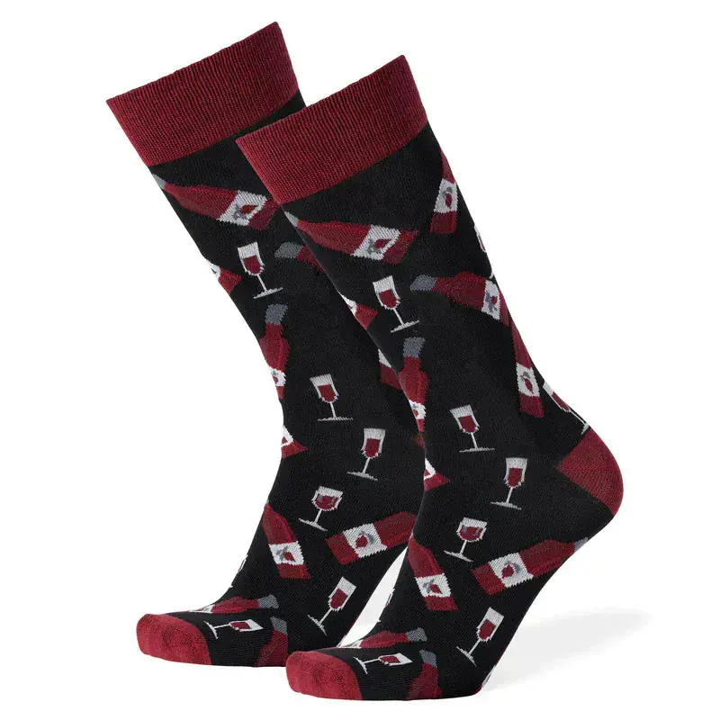Red Wine Lover'S Crew Socks 1
