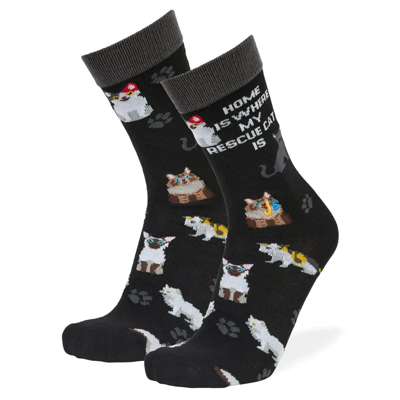 Rescue Cat Home Is Where The Heart Is Socks 1