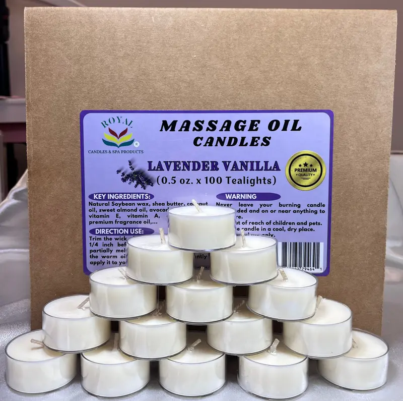 Royal Massage Oil Candle – Lavender Vanilla Scent, 0.5 Oz 1