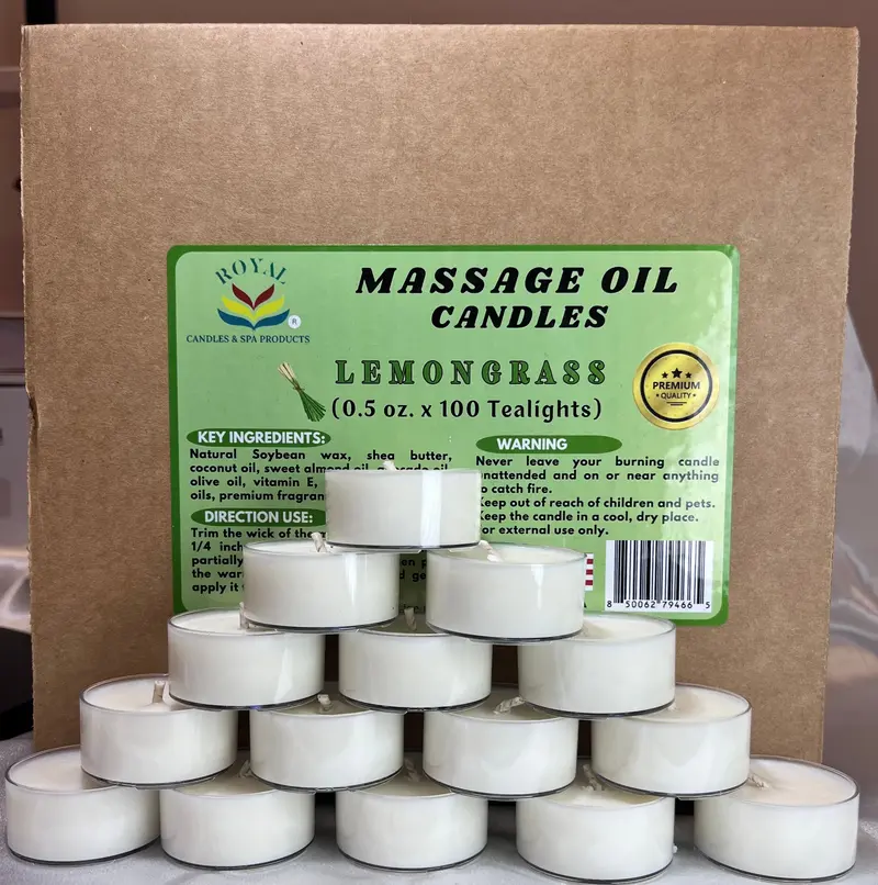 Royal Massage Oil Candle – Lemongrass Scent, 0.5 Oz 1