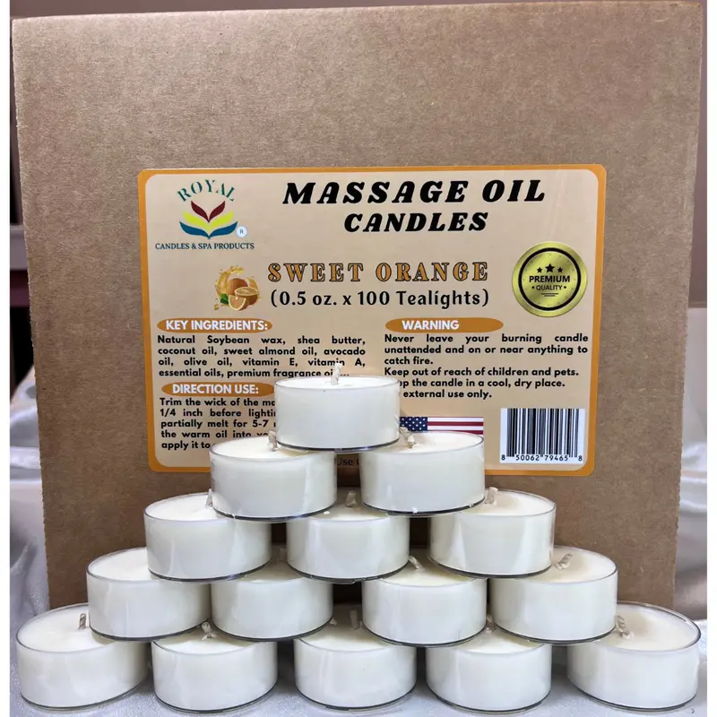 Royal Massage Oil Candle – Sweet Orange Scent, 0.5 Oz 1