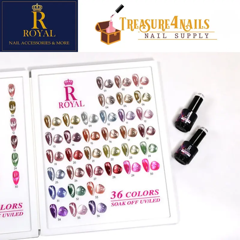 Royal Sparkly Reflective Cat Eye Nail Gel – 36 Shimmering Shades With Free Sample Book & Magnet 1