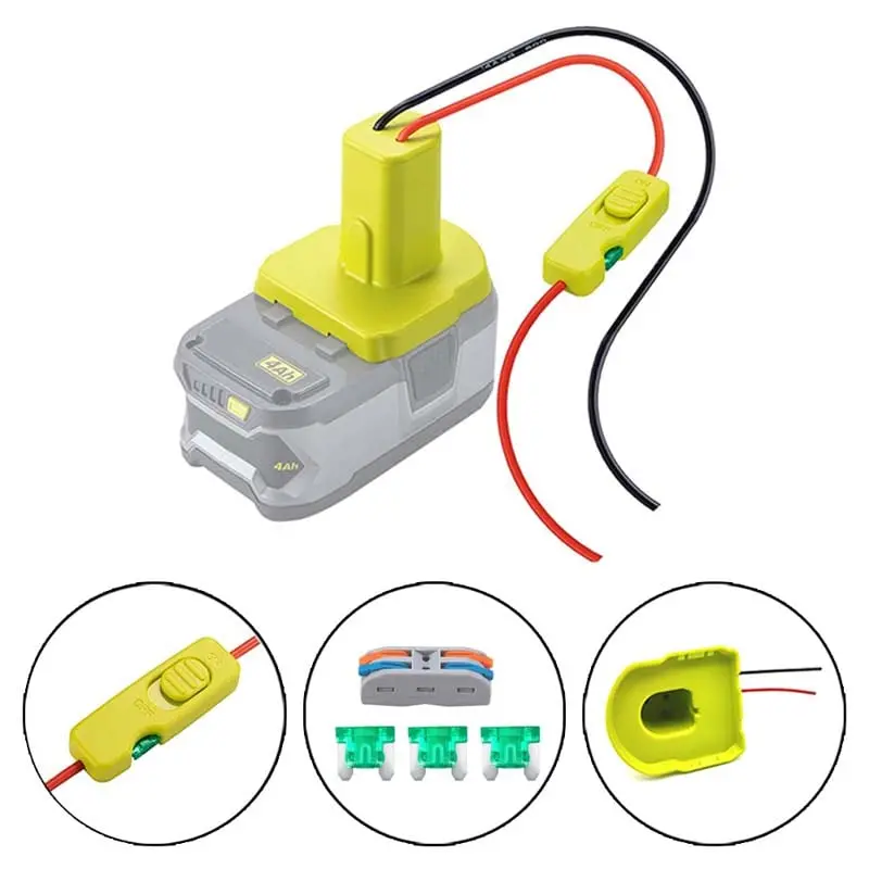 Ryobi 18V Power Wheels Adapter Kit – Premium Conversion Solution With On/Off Switch, Fuse, And Secure Wire Terminals 1