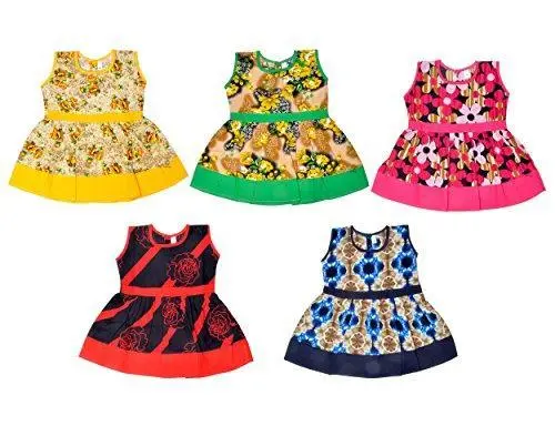 Sathiyas Colorful Gathered Dress Collection – 5 Soft Cotton Outfits For 6–12 Months 1