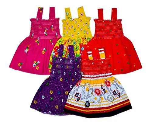 Sathiyas Gathered Dresses For Toddlers – 5-Piece Set (Ages 2–3 Years) 1