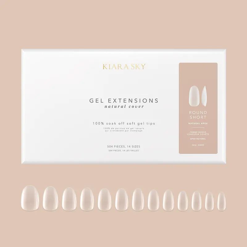 Short Round Gel Extension Tips – Gentle, Compact Form 1