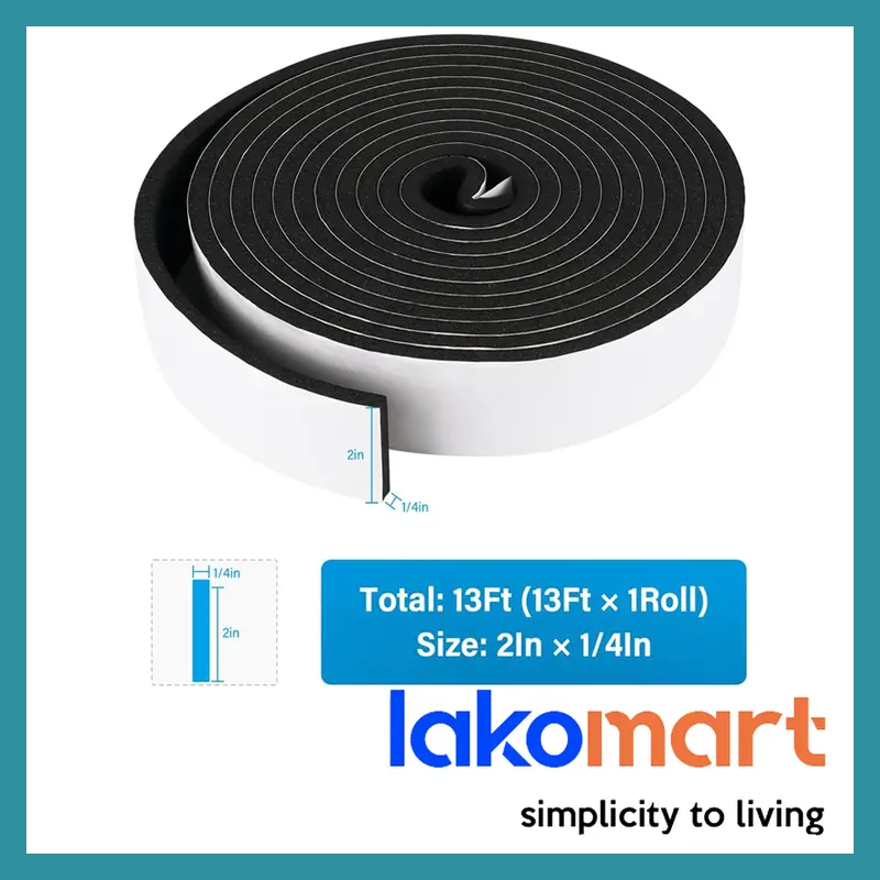 Single-Layer Self-Adhesive Foam Gasket Tape – Weatherproof Sound Barrier For Doors & Windows 1
