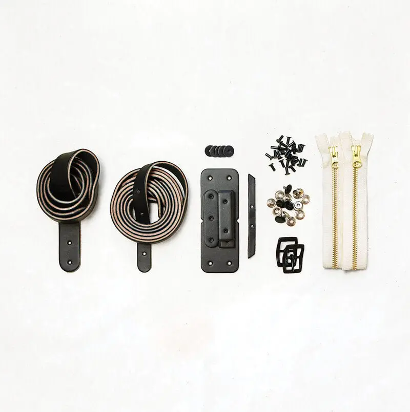 Slabtown Black Leather + Fittings Kit – Polished Bag-Building Supply 1