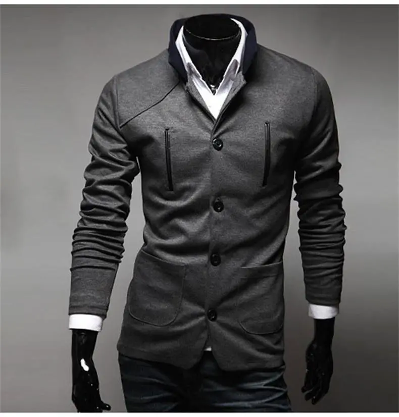 Slim-Fit Fashion Blazer For Men – Stand-Collar Suit Jacket In 3 Trendy Shades