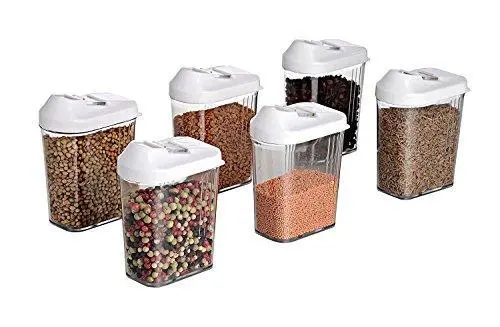 Slings Easy-Flow Cereal Dispenser Set – 6 X 750Ml Storage Jars With Lids 1