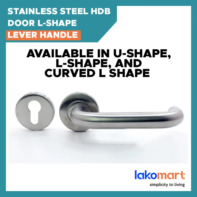 Stainless Steel Hdb Door Lever Handle – L-Shaped Design 1