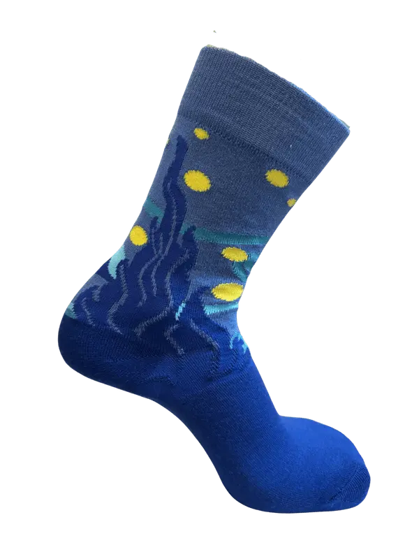 Starry Night Inspired Crew Socks 1