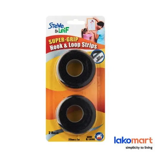 Steve & Lief Supergrip Hook-And-Loop Tape – Black, 25 Mm × 1 M, Sl-75 1
