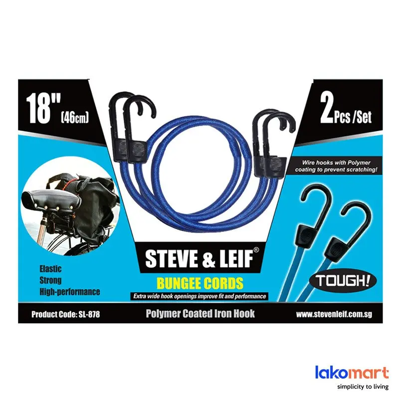 Steve&Lief Bungee Cord Bike Hook – Elastic Fastening Strap With Reinforced Hooks 1