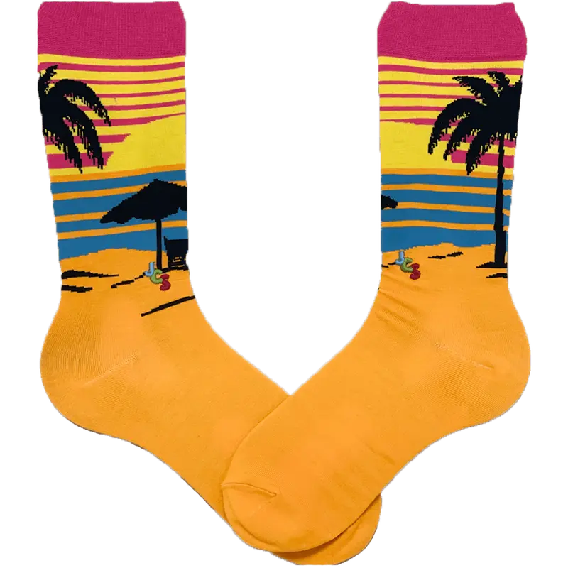 Sunset Beach-Themed Crew Socks 2