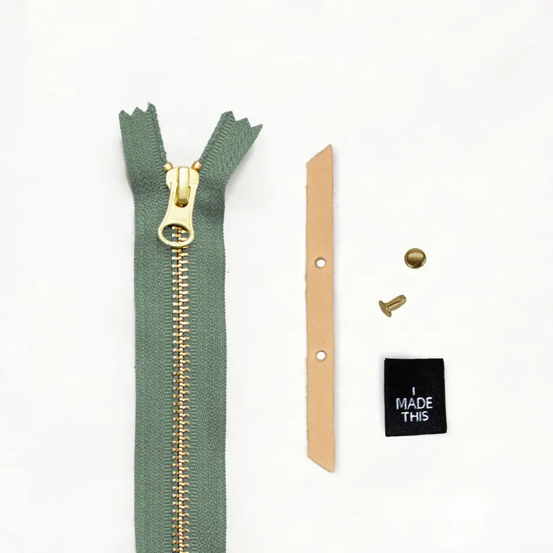 Tan Leather Zipper Pouch Diy Kit 1