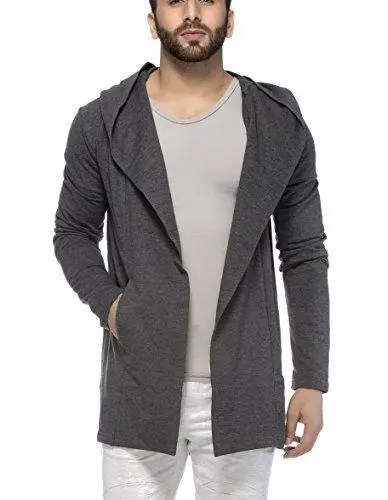Tinted Cotton-Blend Hooded Cardigan For Men 1