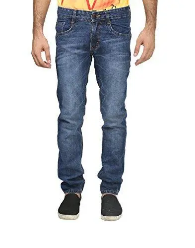 Trendy Trotters Men'S Blue Slim Fit Denim Jeans – Contemporary Cut, Size 32 1