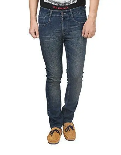 Trendy Trotters Men'S Dusty Blue Denim Jeans – Cotton Blend, Size 34 1