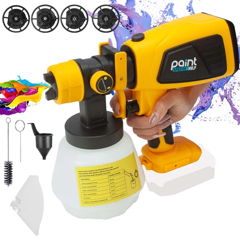 Uk-Stocked Dewalt 18V/20V Cordless Hvlp Paint Sprayer – Brushless Spray Gun With 4 Nozzle Settings For Precision Finishing 1