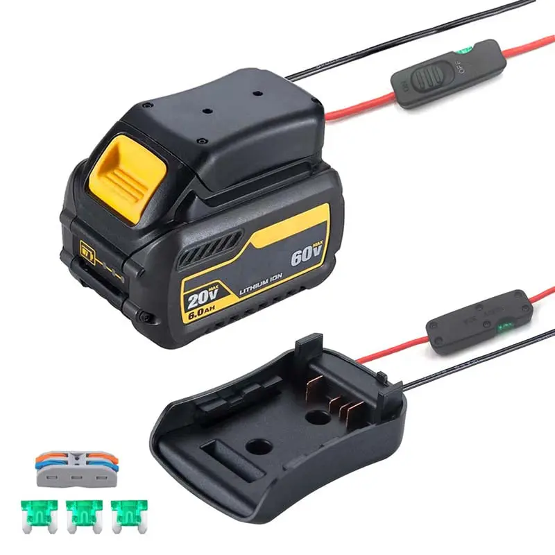 Upgraded Dewalt 54V/60V Power Wheels Conversion Kit With Switch, Fuse, Wire Terminals & Rc/Robotics Support 1