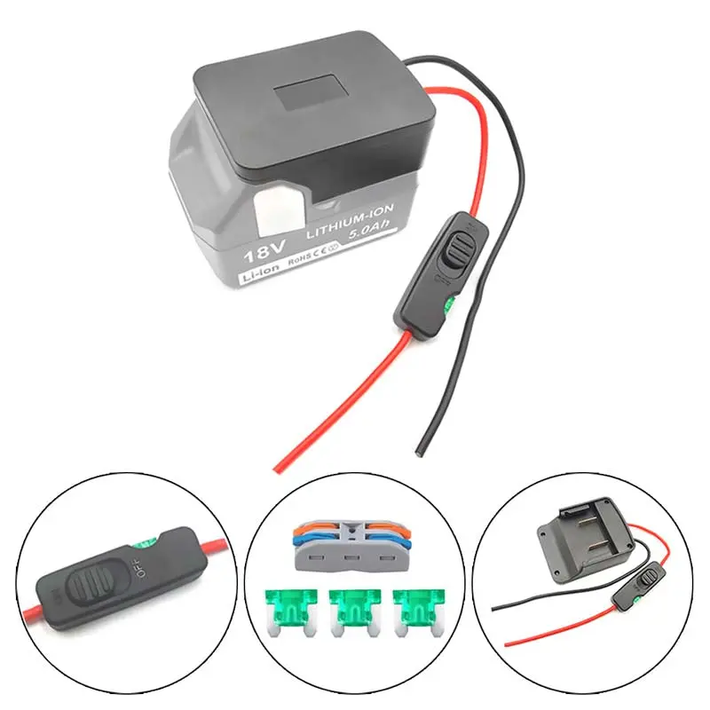 Upgraded Hitachi/Hikoki/Metabo Hpt 18V Power Wheels Adapter – Fused, Switched Battery Interface With Secure Terminals 1