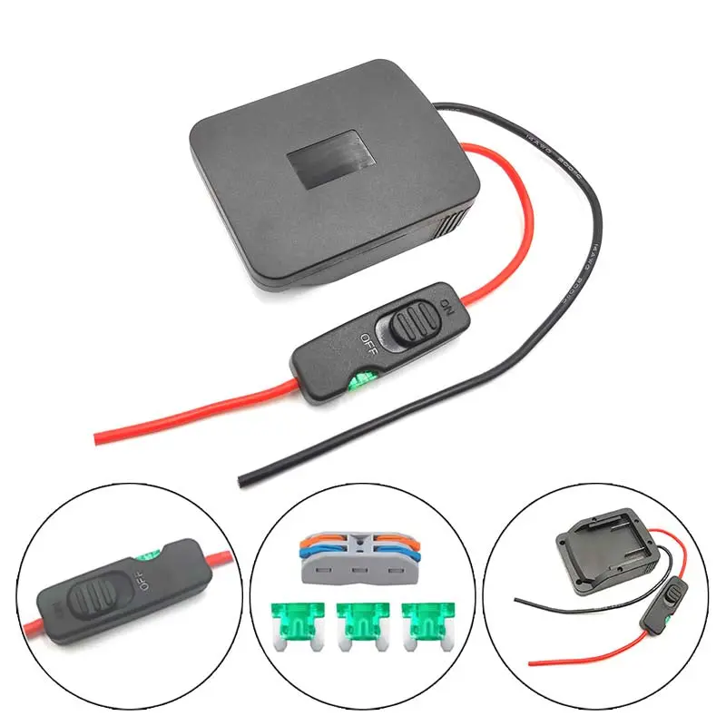 Upgraded Metabo 18V Power Wheels Battery Adapter – Safety-Enhanced Conversion Kit With Switch, Fuse, And Terminal Block 1