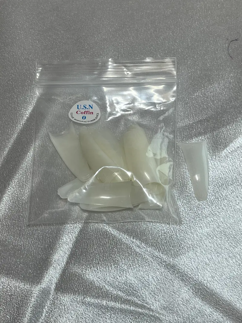 Usn Coffin-Shape Clear Nail Tips – Pack Of 50 1