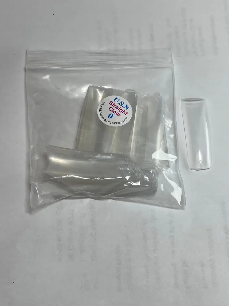 Usn Straight-Shape Clear Nail Tips – Pack Of 50 1