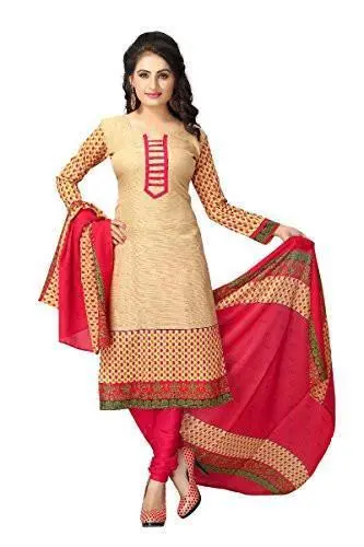 Vaamsi Beige Salwar Suit Fabric Set – Premium Women’S Dress Material, Free Size 1
