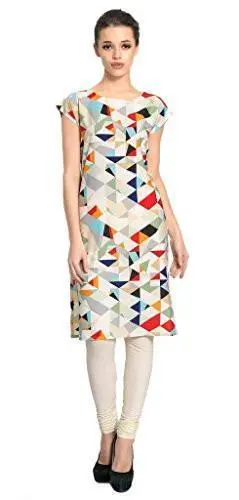 Vaamsi Digital-Printed Crepe Kurti – Vibrant Multi-Color, Free Size 1