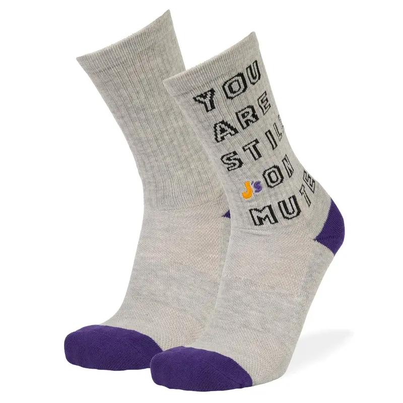 Virtual Meeting Humor Athletic Crew Socks 1