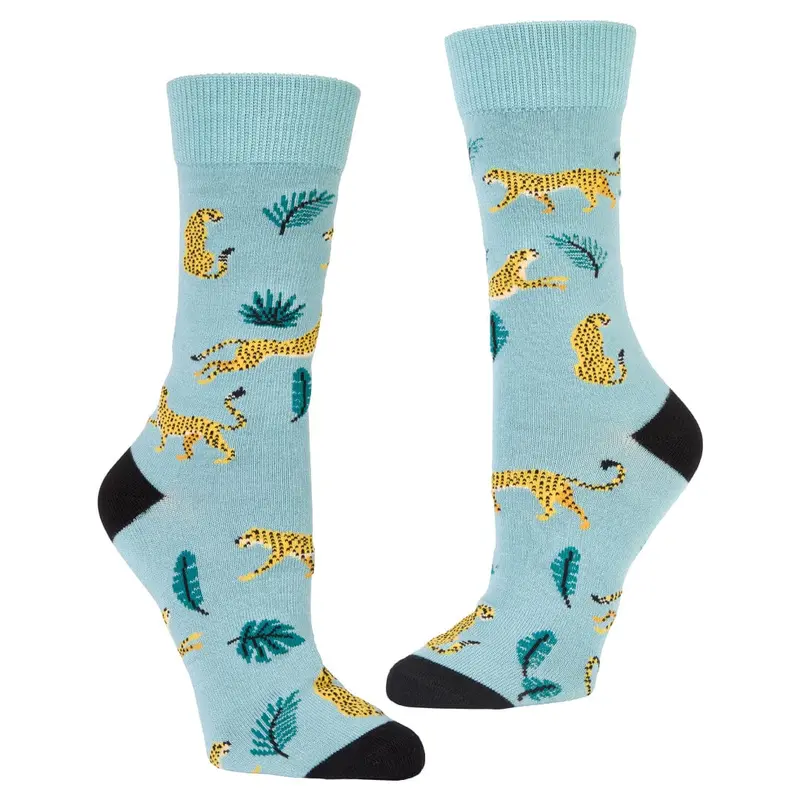 Wild Cheetah Print Crew Socks 1