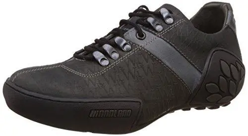 Woodland Black Nubuck-Print Leather Sneakers – Casual Urban Style (Uk 7 / Eu 41) 1