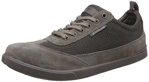 Woodland Dark Grey Leather Sneakers For Men – Size 8 Uk (42 Eu) 1