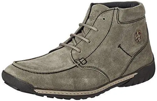 Woodland Men'S Dark Grey Leather Boots – Rugged Outdoor Footwear (Uk 8 / Eu 42) 1