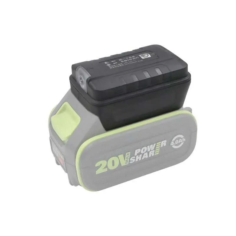 Worx 20V Power Share Dual Usb Charger + Led Work Light – 5-Pin Green Battery Powered Portable Power Hub 1