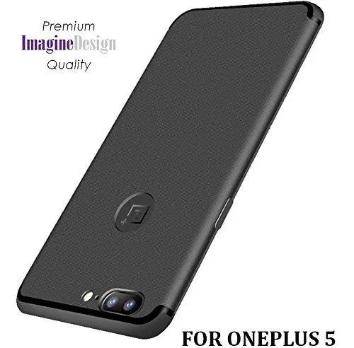 Wow Imagine Cross-Textured Silicone Back Cover For Oneplus 5 – Ultra-Thin, Non-Slip & Pitch Black 1