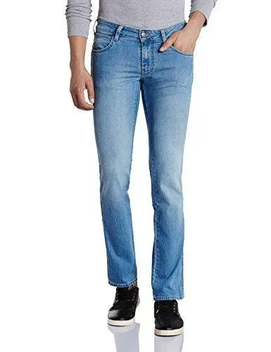 Wrangler Men'S Light Wash Cotton Jeans – Slim Fit, 32W X 33L 1