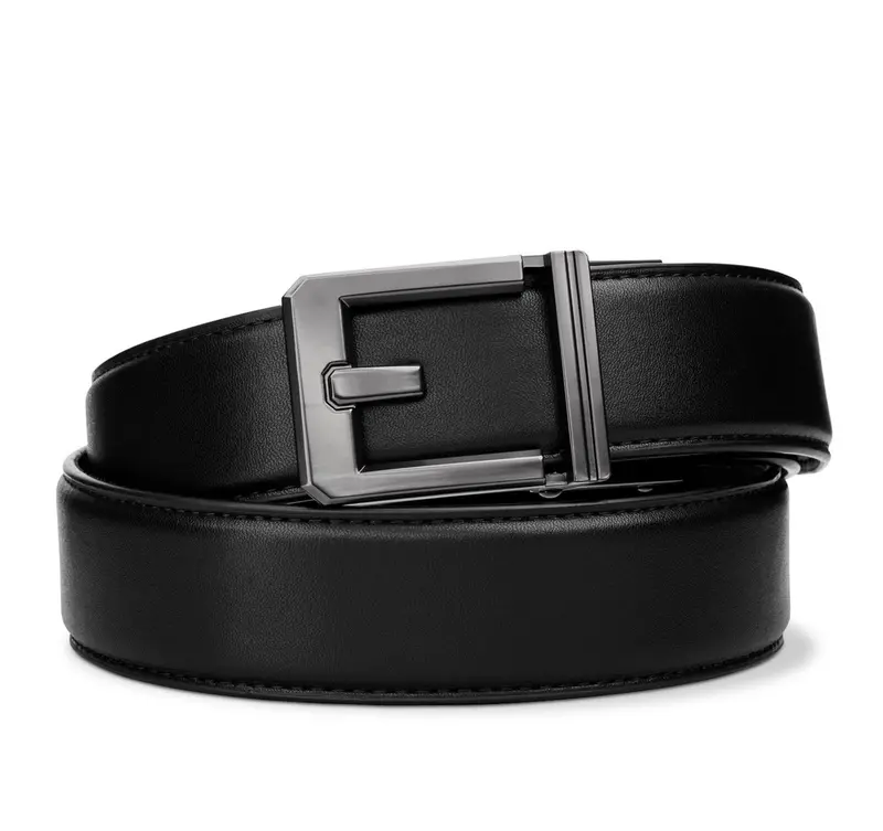 X3 Tactical Buckle Black Leather Gun Belt – 1.5 Inch Width 1